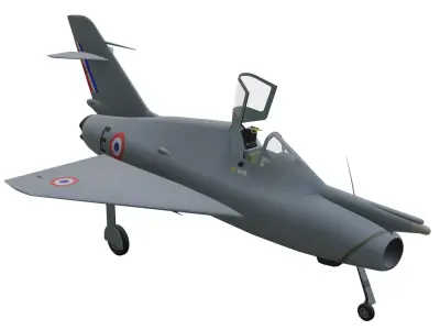 Nord 1405 Gerfaut II Low-poly 3D model