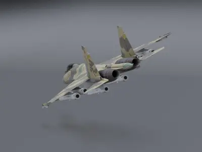 Su-35 Flanker - E Low-poly 3D model