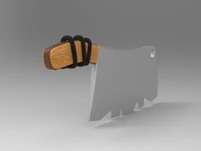 Chopping Knife Low-poly 3D model