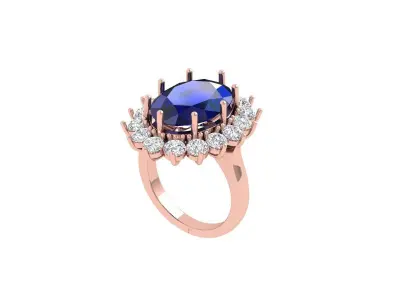 Oval Art Deco Ring 3D print model 11