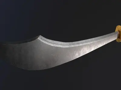 Chinese Broad Sword PBR Low-poly 3D model