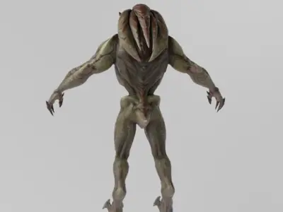 Alien Creature Lowpoly RIgged Free low-poly 3D model