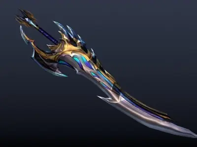 Futuristic Sword Low-poly 3D model 25