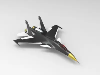 Sukhoi Su-35S Flanker-E Black 3D model