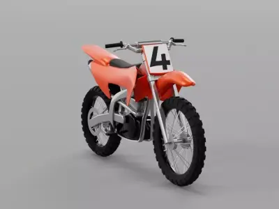 Dirtbike Low Poly  Free low-poly 3D model
