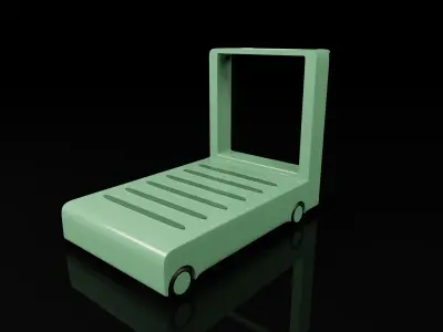 Luggage trolley with colors suitcase  3D model