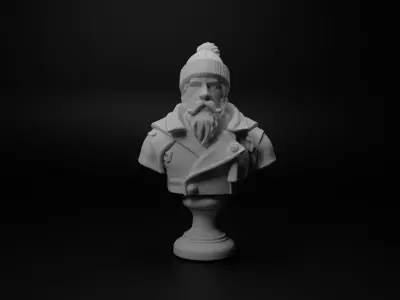 Winter Warrior Bust Chess 3D print model buy