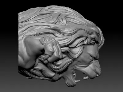 Angry lion Free 3D model