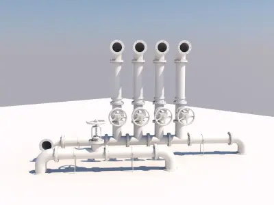 Industrial Pipes 3D model get