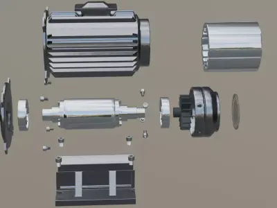 High Precision Three-Phase Asynchronous Motor Exploded Animation 3D model