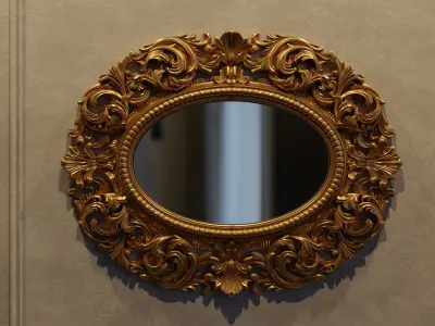 3D Mirror Photo Frame STL file for CNC and Interior decoration 3D model