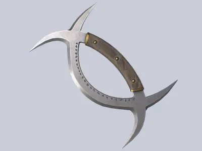 Deer horn knife Low-poly 3D model