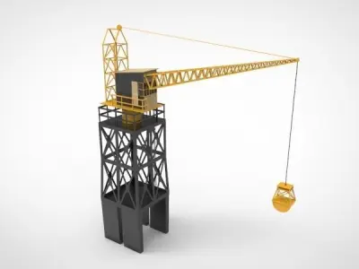 Industrial and port cranes 3D model