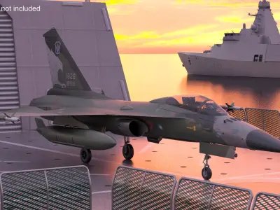 AIDC F-CK-1 Ching-Kuo Fighter Jet Green Rigged 3D model