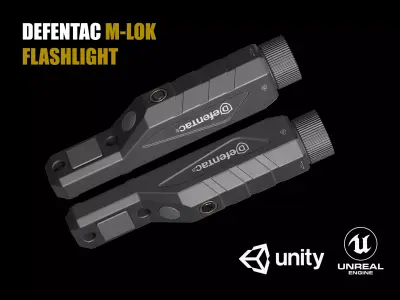 Defentac M-lok Flashlight Low-poly 3D model