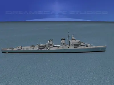 Sumner Class Destroyer  DD760 USS John W Thomason 3D model