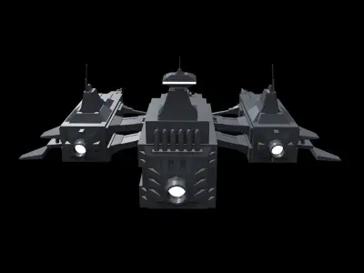 Low-poly space ship Free low-poly 3D model