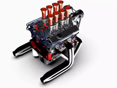 Chevy Small Block V8 Engine Low-poly 3D model
