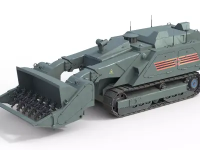 Uran 6 Mine Clearing Robot Low-poly 3D model