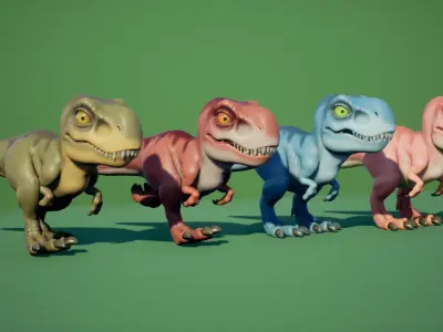 Tyrannosaurus rex Low-poly 3D model 7