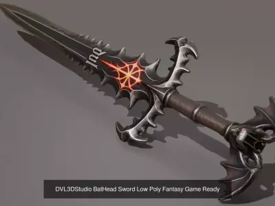 8 Low Poly Dark Fantasy Melee Swords and Scythe Collection 3D Model Pack