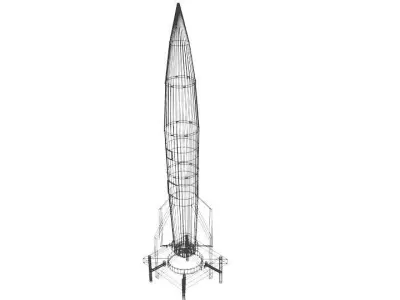 Rocket Missile - V2 3D model
