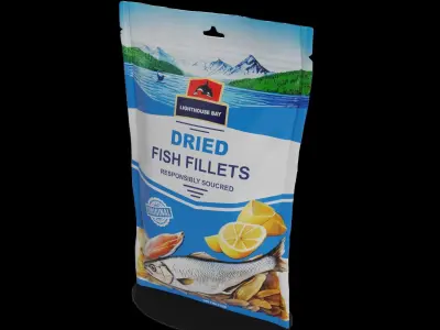 Dried fish and seafood Dried Fish Fillets Low-poly 3D model