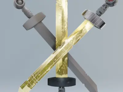 Finn Sword - Golden Sword of Battle Free low-poly 3D model