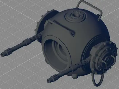 Futuristic Military Drone Low-poly 3D model