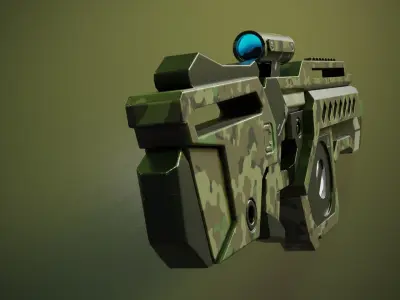Sci Fi  gun Low-poly 3D model Low-poly 3D model