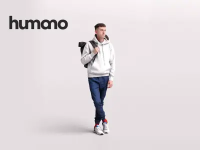 Humano Traveling Man with backpack 2206-2 3D model