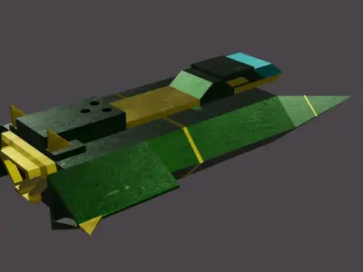 Spaceship 02F Low-poly 3D model