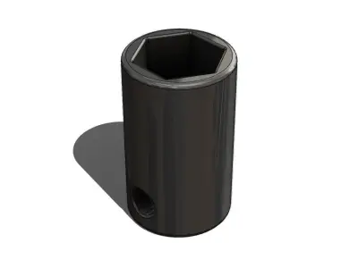 Soquete Longo 1-2 pol x 3-8 pol Long Socket 3D model