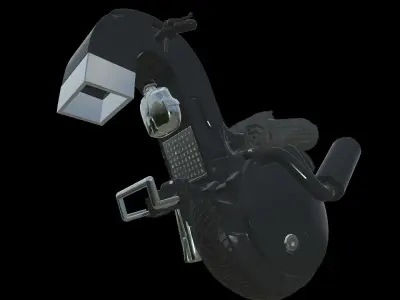Futuristic Cyberpunk  Next-Gen Mono-Wheel Motorcycle Low-poly 3D model