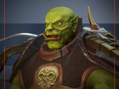 Orc game-ready Low-poly 3D model