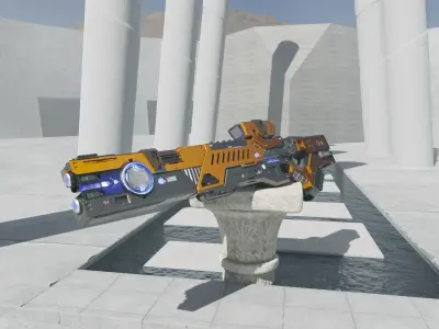 Sci fi gauss rifle based on pulse rifle with full Blend file 3D model