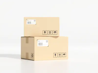 Brown Paper Box - Cardboard box Low-poly 3D model
