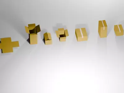 Many Different Card Boxes Low-poly 3D model