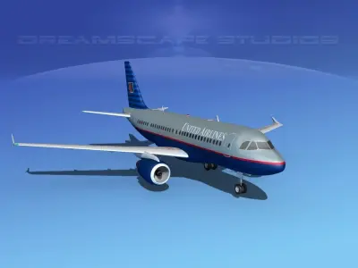 Airbus A319 United Airlines 1 3D model