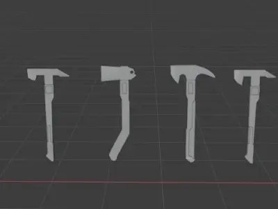  Axes sci-fi Low poly Free low-poly 3D model