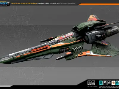 SF Fighter RX6 Low-poly 3D model