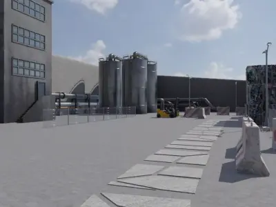 Industrial Waste Processing Facility 3D model