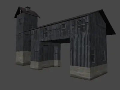 Old sawmill props Low-poly 3D model