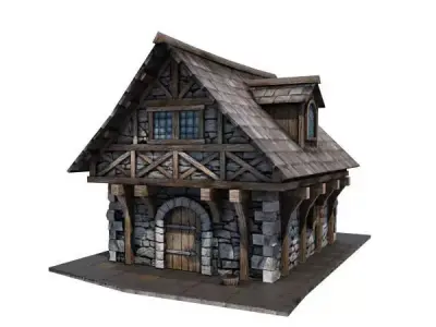 Medieval Building 10 Townhouse Low-poly 3D model