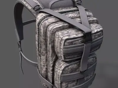 Backpack military  Low-poly 3D model