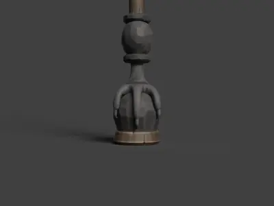 Stylized Walking Cane Low-poly 3D model