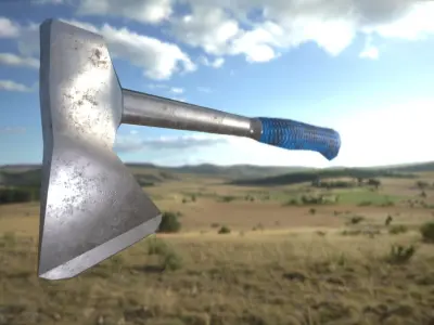 Hatchet axe Low-poly 3D model