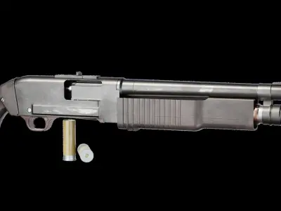 KS-23M Soviet Shotgun Low-poly 3D model