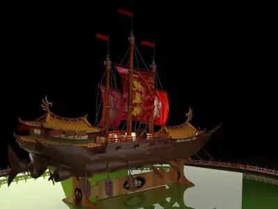 Chinese junk ship   3D model