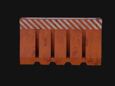 Plastic Barrier Low-poly 3D model purchase
